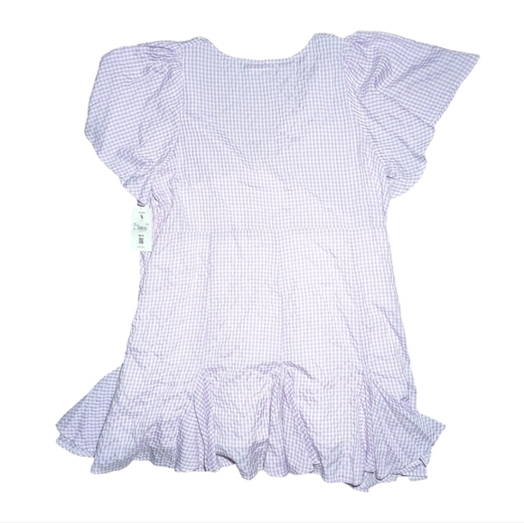 NWT Arula Altar'd State Lilac Gingham Flutter Sleeve Mini Dress Size XL - Picture 6 of 6